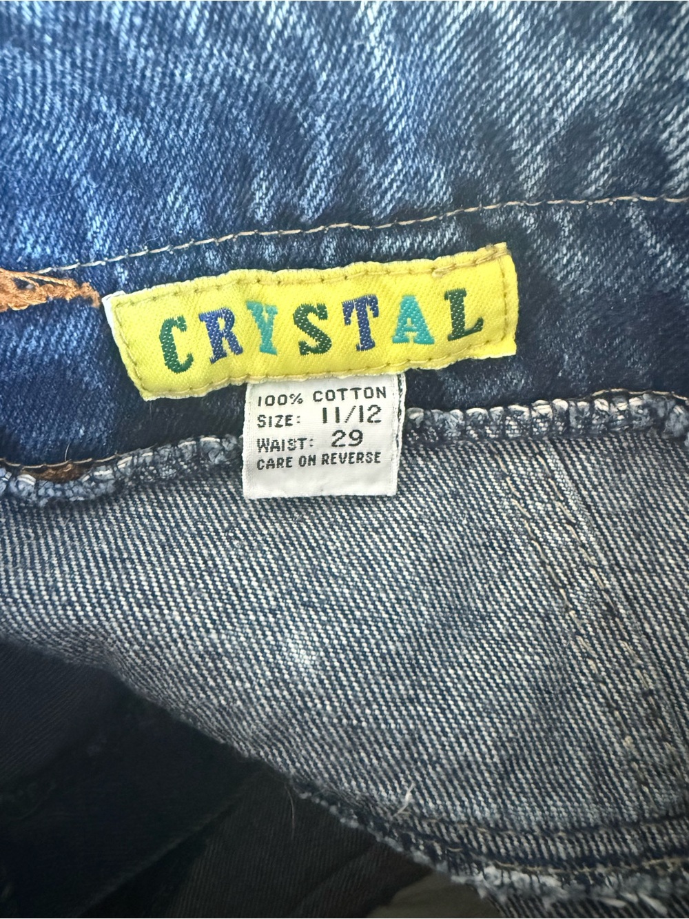 Vintage Crystal 90s Embellished Denim Detachable Overall Skirt 11/12 - Picture 10 of 10
